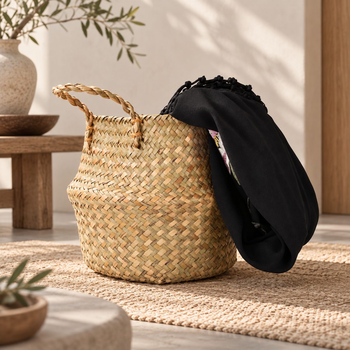 Rangement Japandi panier à linge pliable