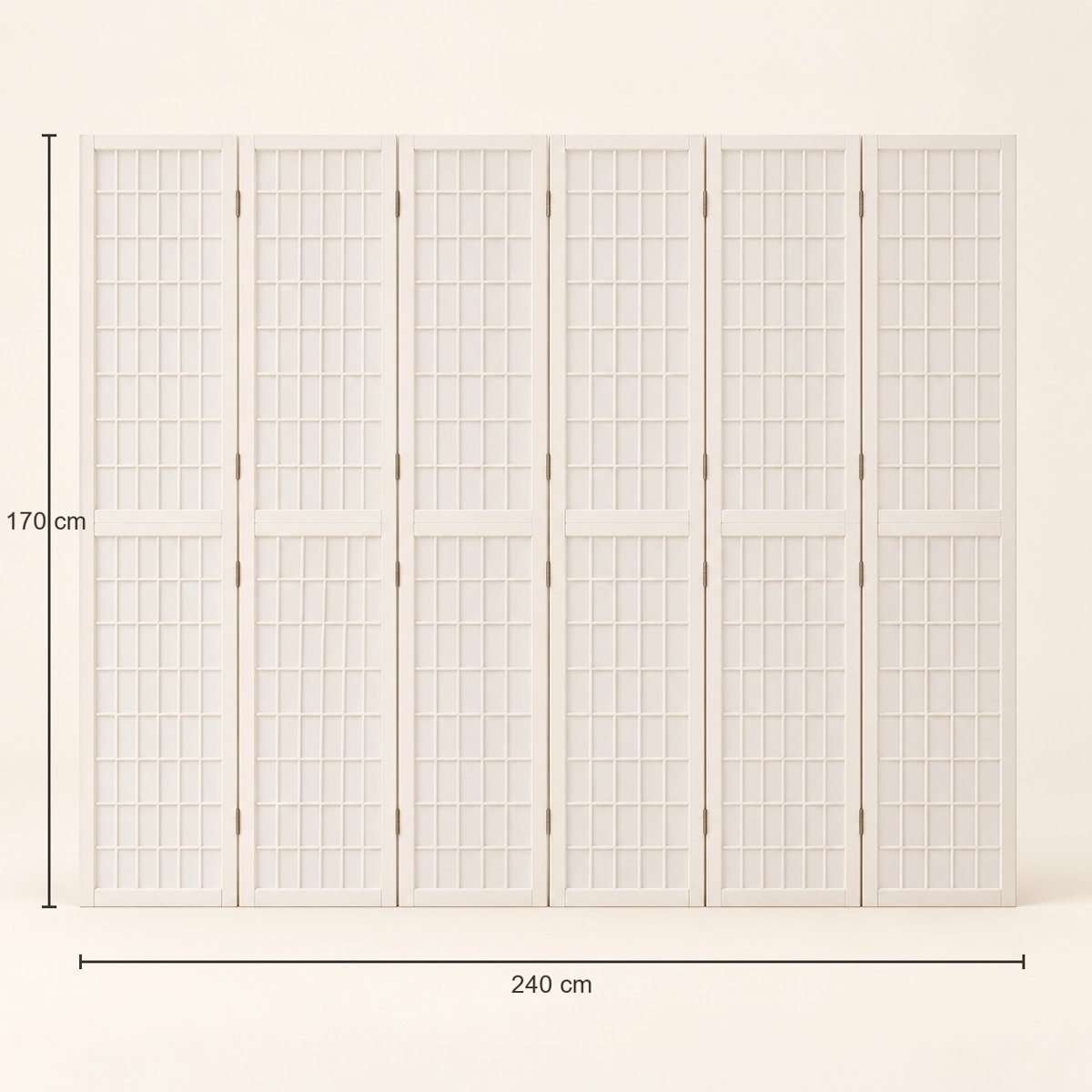 Dimensions du paravent Byobu : 240 × 170 cm déplié
