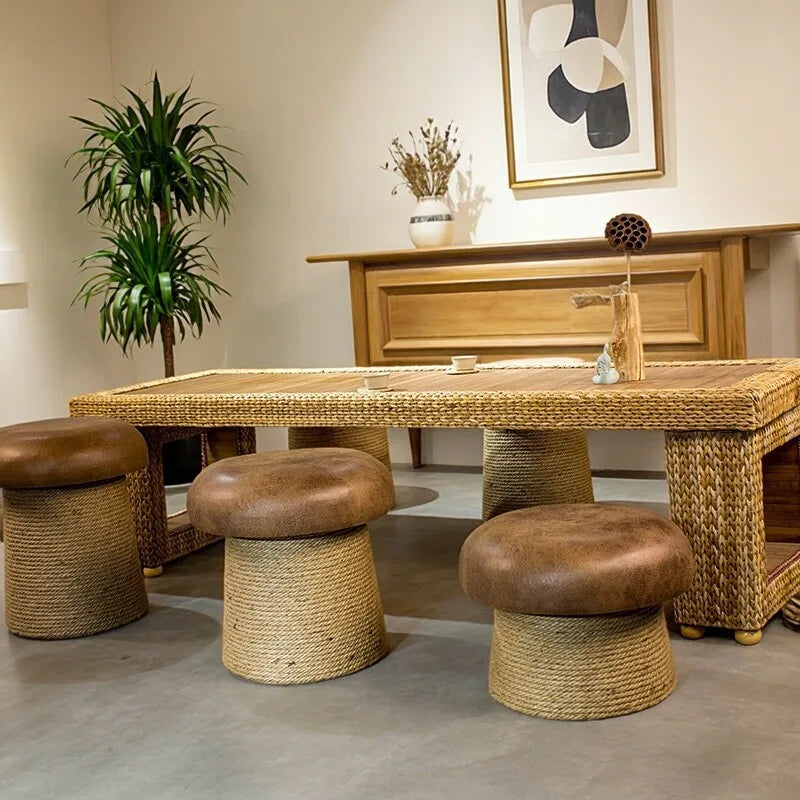 Tabouret Takenoko · bois rond entrée
