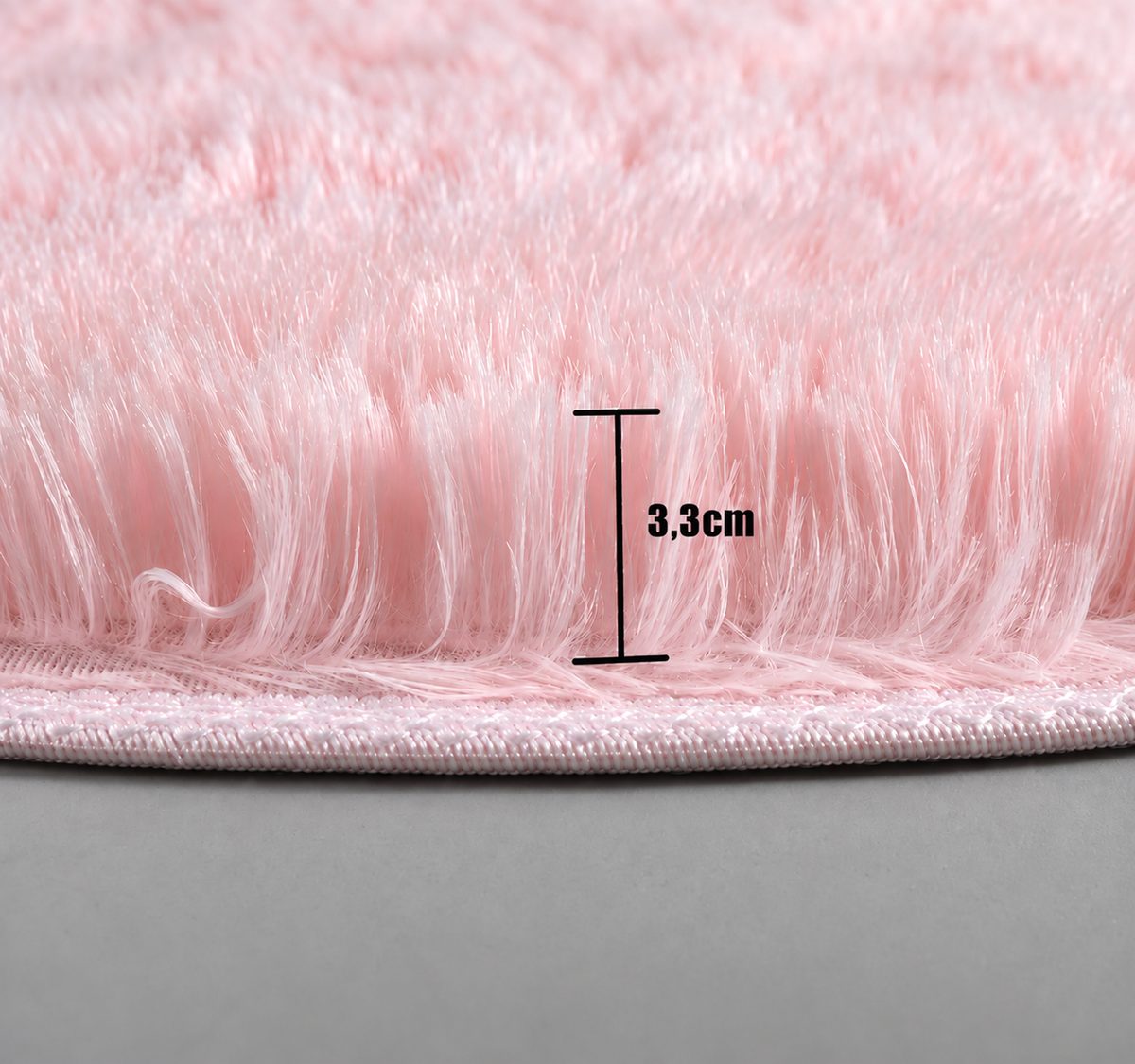 Tapis rond en peluche kaki