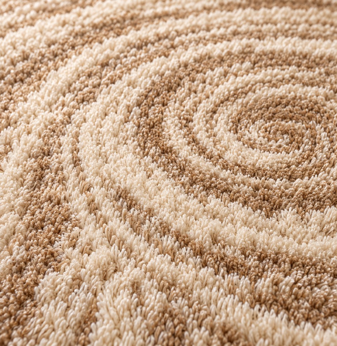 Zoom motif Tapis rond Rasen spirale Maillard